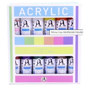   Mona Lisa akrilfesték készlet, 12 x 70 ml – +2 fehér árnyalattal