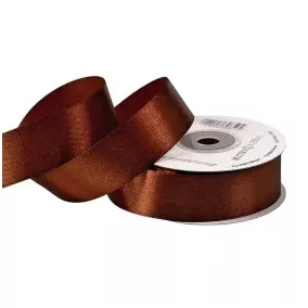 25 mm-es szatén szalag – sötétbarna -1m