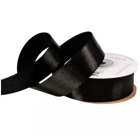 25 mm-es szatén szalag – fekete -1m