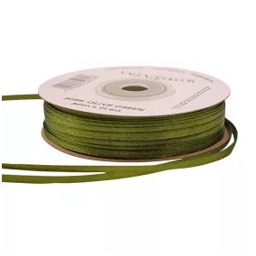 3 mm-es szatén szalag – olívazöld - 1 m