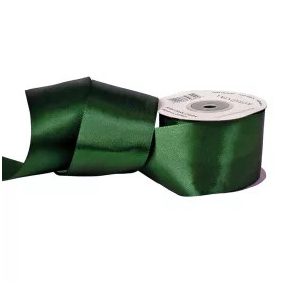 50 mm-es szatén szalag – sötétzöld