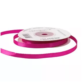 6 mm-es szatén szalag – Sötét rózsaszín - 1 m