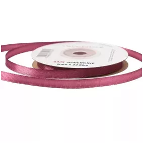 6 mm-es szatén szalag – Padlizsánlila - 1 m
