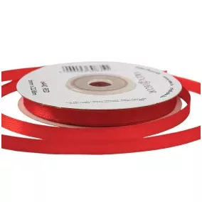 6 mm-es szatén szalag – Piros  - 1 m