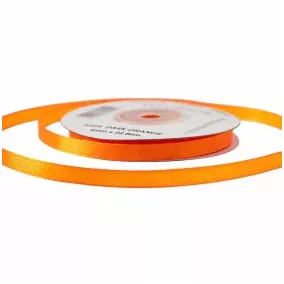 6 mm-es szatén szalag – sötét narancssárga - 1 m