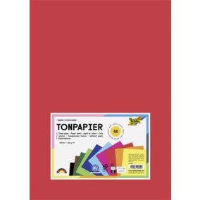 Színes papír, A3, 130 g, 10x5 lap, FOLIA, vegyes színek