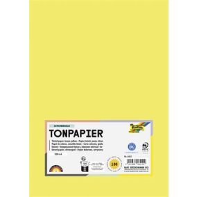 Színes papír, A4, 130 g, 100 lap, FOLIA, citromsárga