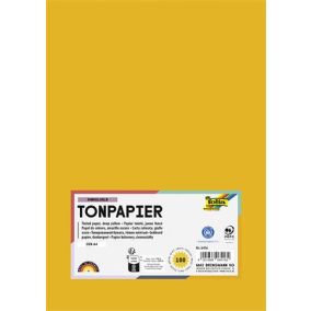 Színes papír, A4, 130 g, 100 lap, FOLIA, sötétsárga