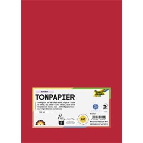 Színes papír, A4, 130 g, 100 lap, FOLIA, élénkvörös