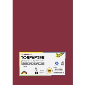 Színes papír, A4, 130 g, 100 lap, FOLIA, sötétvörös