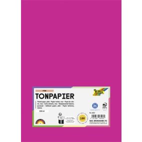 Színes papír, A4, 130 g, 100 lap, FOLIA, rózsaszín