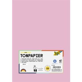   Színes papír, A4, 130 g, 100 lap, FOLIA, világos rózsaszín