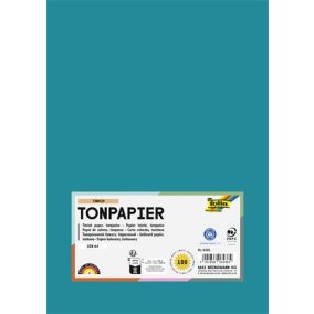 Színes papír, A4, 130 g, 100 lap, FOLIA, türkiz