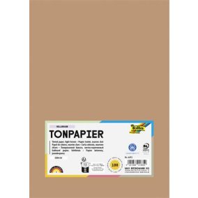 Színes papír, A4, 130 g, 100 lap, FOLIA, világosbarna