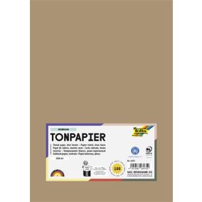 Színes papír, A4, 130 g, 100 lap, FOLIA, őzbarna