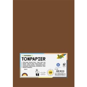 Színes papír, A4, 130 g, 100 lap, FOLIA, csokoládébarna