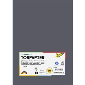 Színes papír, A4, 130 g, 100 lap, FOLIA, antracitszürke
