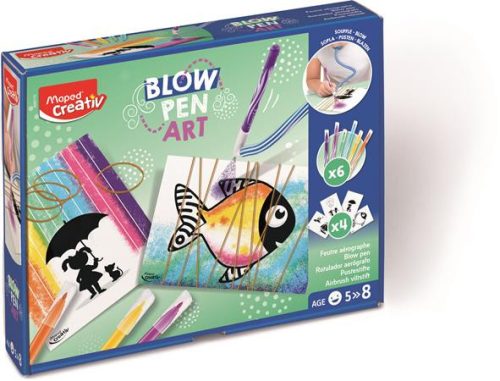 MAPED CREATIV "Blow Pen Art - Pop" fújós filctoll készlet - kreatív spray effektus, 5+ éves kortól