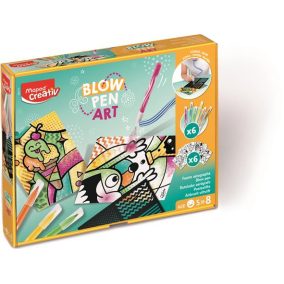  MAPED CREATIV "Blow Pen Art" fújós filctoll készlet - airbrush hatású, sablonokkal, 5+ éves kortól