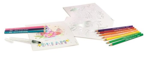 MAPED CREATIV "Aqua Art" gyermek akvarellkészlet unikornisokkal - 10 akvarell ceruza, metál hatású táblák, 7+ éves kortól