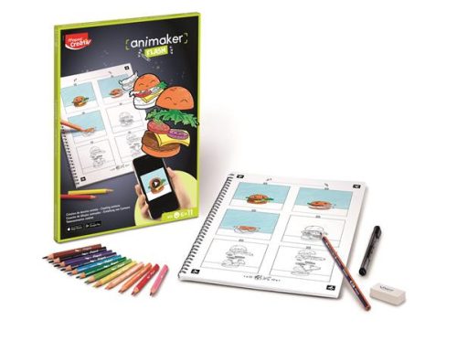 Gyermek animációs készítő készlet MAPED CREATIV alkalmazással "Animaker Flash – Pop" – mini rajzfilmkészítő készlet, 6–11 éveseknek