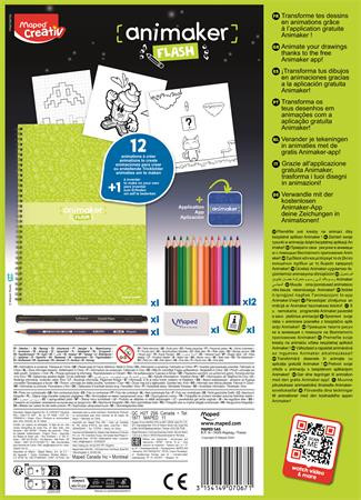 Gyermek animációs készítő készlet MAPED CREATIV alkalmazással "Animaker Flash – Pop" – mini rajzfilmkészítő készlet, 6–11 éveseknek