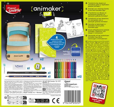 Animációkészítő készlet applikációval, Pop mini, MAPED CREATIV "Animaker Flip" 7-12 év