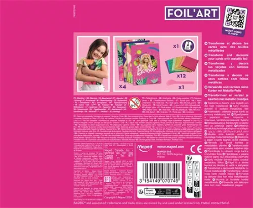 MAPED CREATIV "Barbie Foil'Art" Metálfólia Alkotókészlet – Művészi készlet 5+ éves kortól