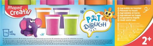 MAPED CREATIV „Pat Dough Fancy” gyurmakészlet – 4×114 g, élénk színek, 2+ éves kortól