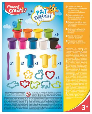 MAPED CREATIV "Pat Dough" gyurmakészlet – 21 darabos, 9 szín, modellező készlet, 3+ éves kortól