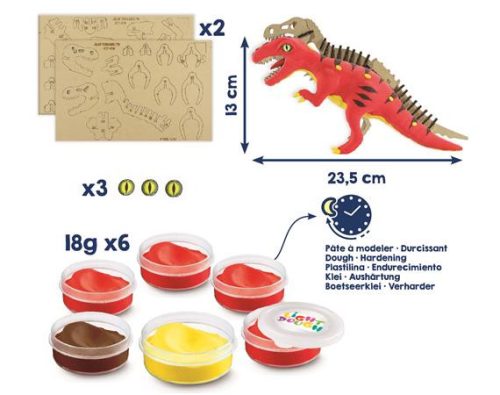 MAPED CREATIV „Dinos Factory” T-Rex dinoszaurusz modellező készlet – 3D fa puzzle + gyurma, 6+ éves kortól