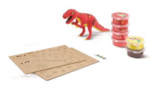 MAPED CREATIV „Dinos Factory” T-Rex dinoszaurusz modellező készlet – 3D fa puzzle + gyurma, 6+ éves kortól