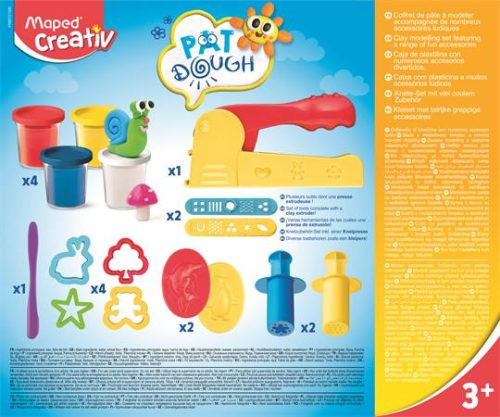 MAPED CREATIV „Pat Dough” gyurmakészlet – 16 darabos, modellező készlet, 3+ éves kortól