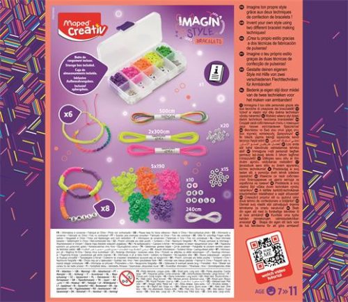 MAPED CREATIV „Imagin’ Style” Neon Karkötő Készlet – 14 Modell, Neon Színek, 7–11 éves korig
