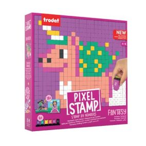   Kreatív foglalkoztató füzet, bélyegzős, TRODAT "Creativ Pixelstamp",  fantázia - 4 éves kortól