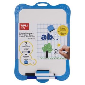   APLI Kids kétoldalas tábla 18×28 cm – Újrafelhasználható, filctollal és szivaccsal, 4+ éves kortól