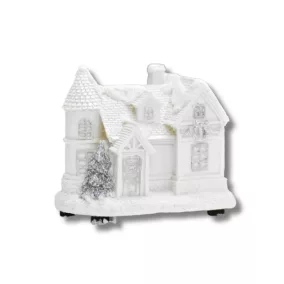 Fehér-ezüstvilágítós házikó közepes