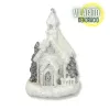 Fehér-ezüst világítós templom kicsi 1db