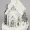 Fehér-ezüst világítós templom kicsi 1db