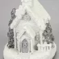 Fehér-ezüst világítós templom kicsi 1db