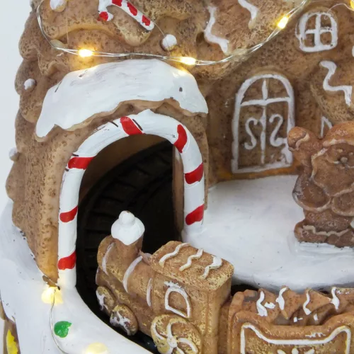 Világítós mézeskalács ház, vonattal