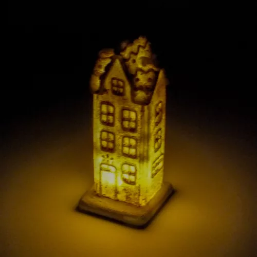 Világítós emeletes mézeskalács ház 12db/doboz - OKOSÁR!