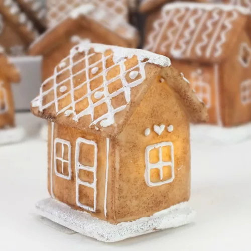 Világítós mézeskalács házikók 4féle 12db/dob  - OKOS ÁR!