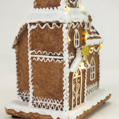 Világítós mézeskalács templom