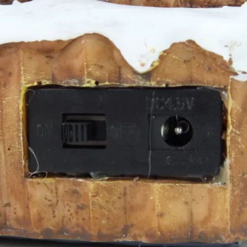 Világítós mézeskalács ház, vonattal