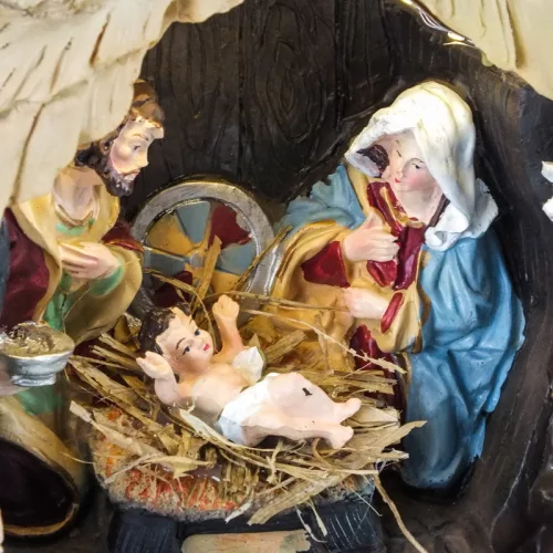 Karácsonyi betlehem - világítós dísz