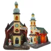 Világítós karácsonyi templom - LED-es téli dísz