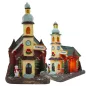 Világítós karácsonyi templom - LED-es téli dísz