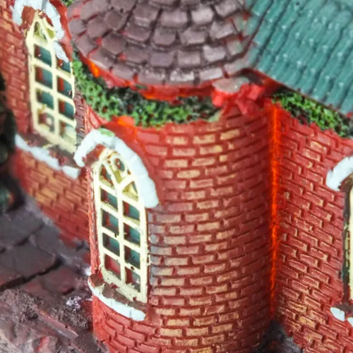 Világítós karácsonyi templom - LED-es téli dísz