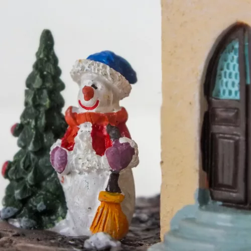 Világítós karácsonyi templom - LED-es téli dísz